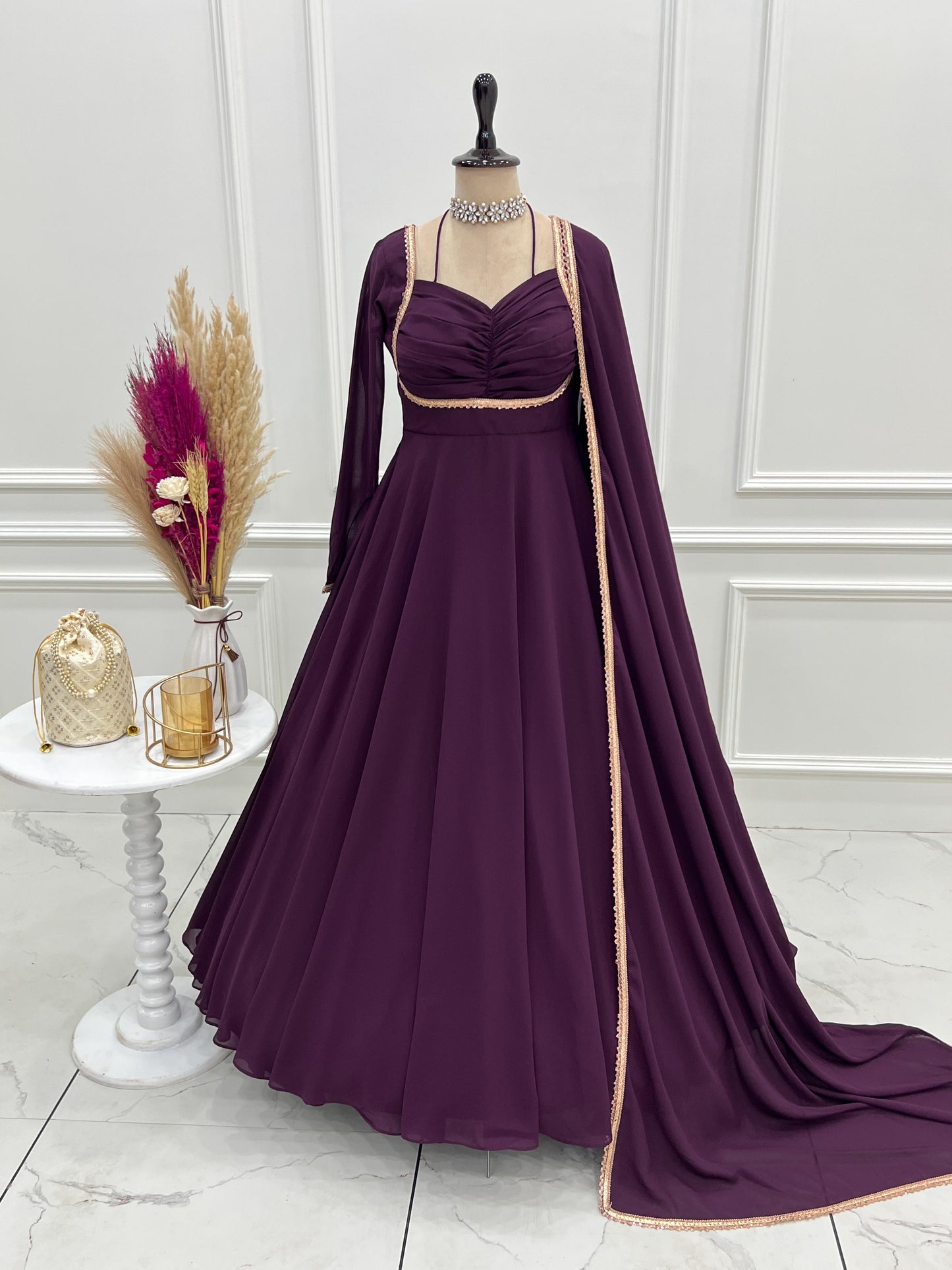 EriWaystyles Presenting Anarkali Style || Anarkali style Suit || Wine Color ||