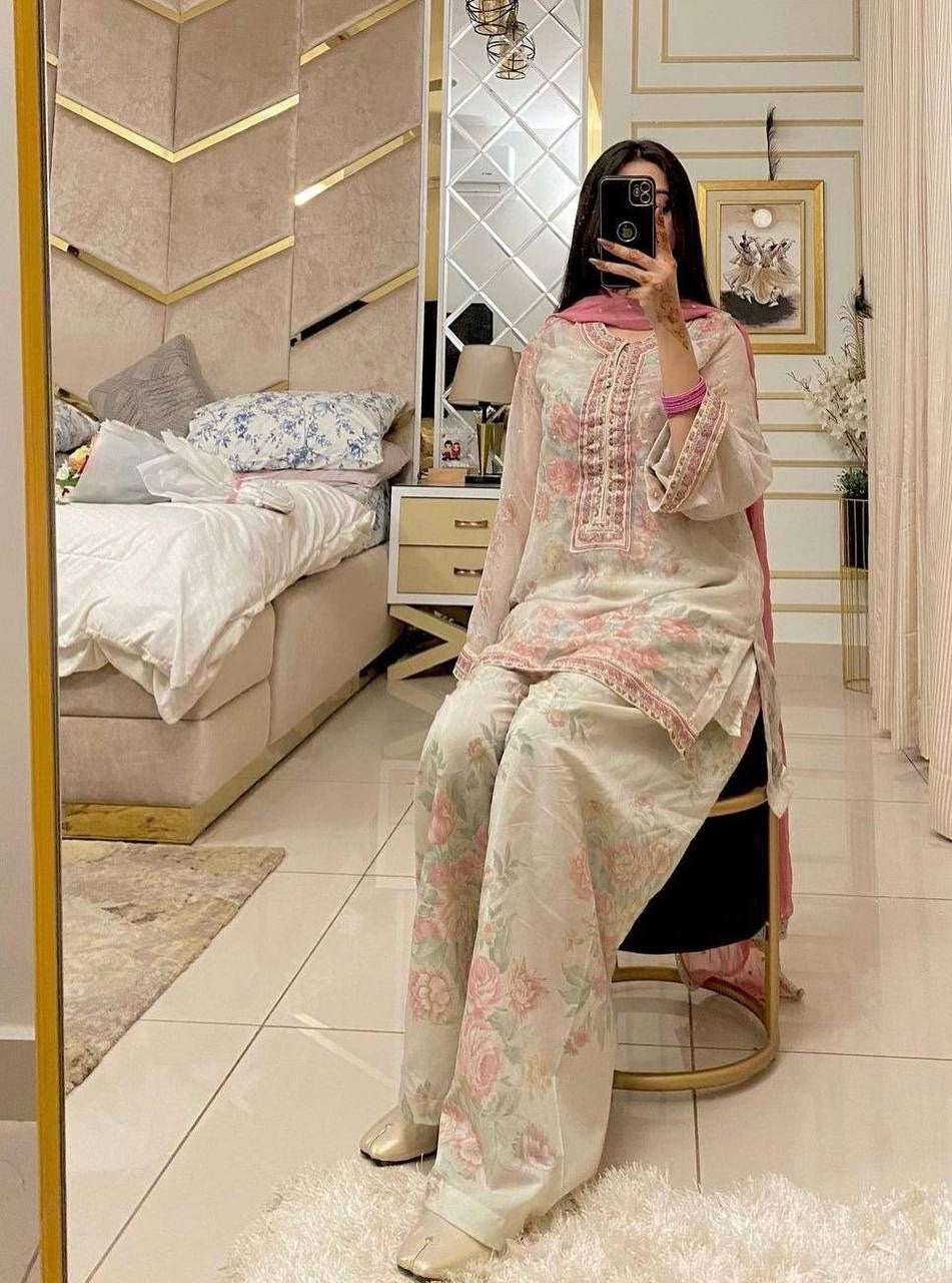 Designer Party Wear Georgette Farshi Salwar | Farshi Salwar Suit | 3Pcs set |