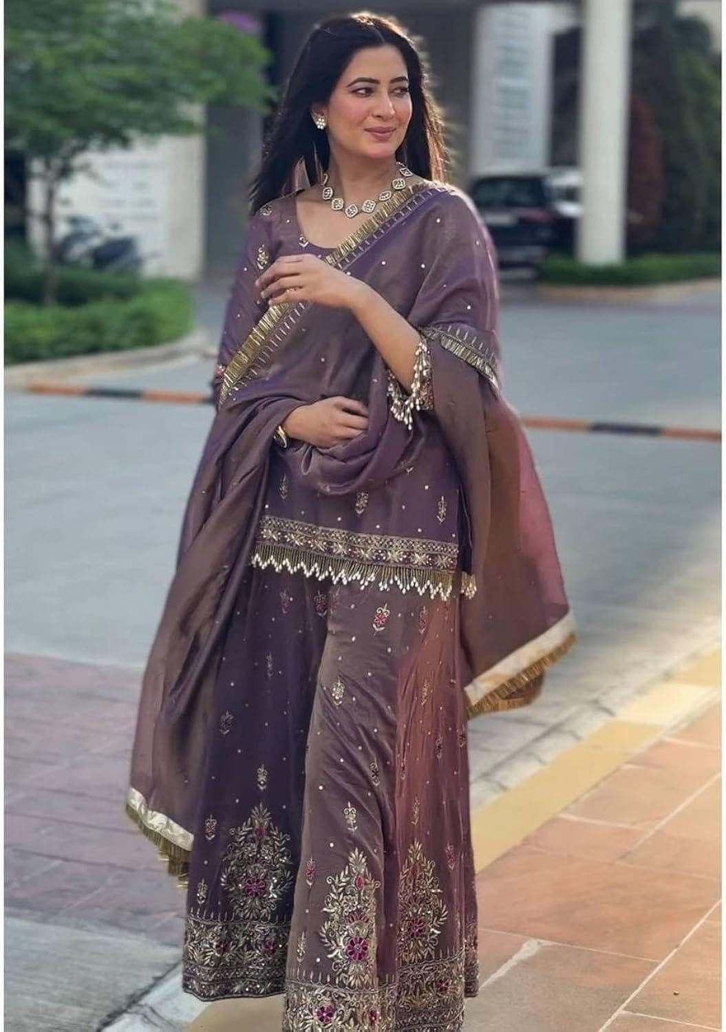 Beautiful sharara/Plazzo set || Embroidery Sequence Work || 3Pcs set