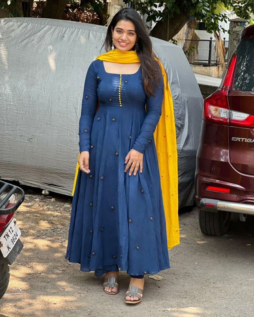 Elegant Anarkali Set| 2Pcs Set | long Gown |