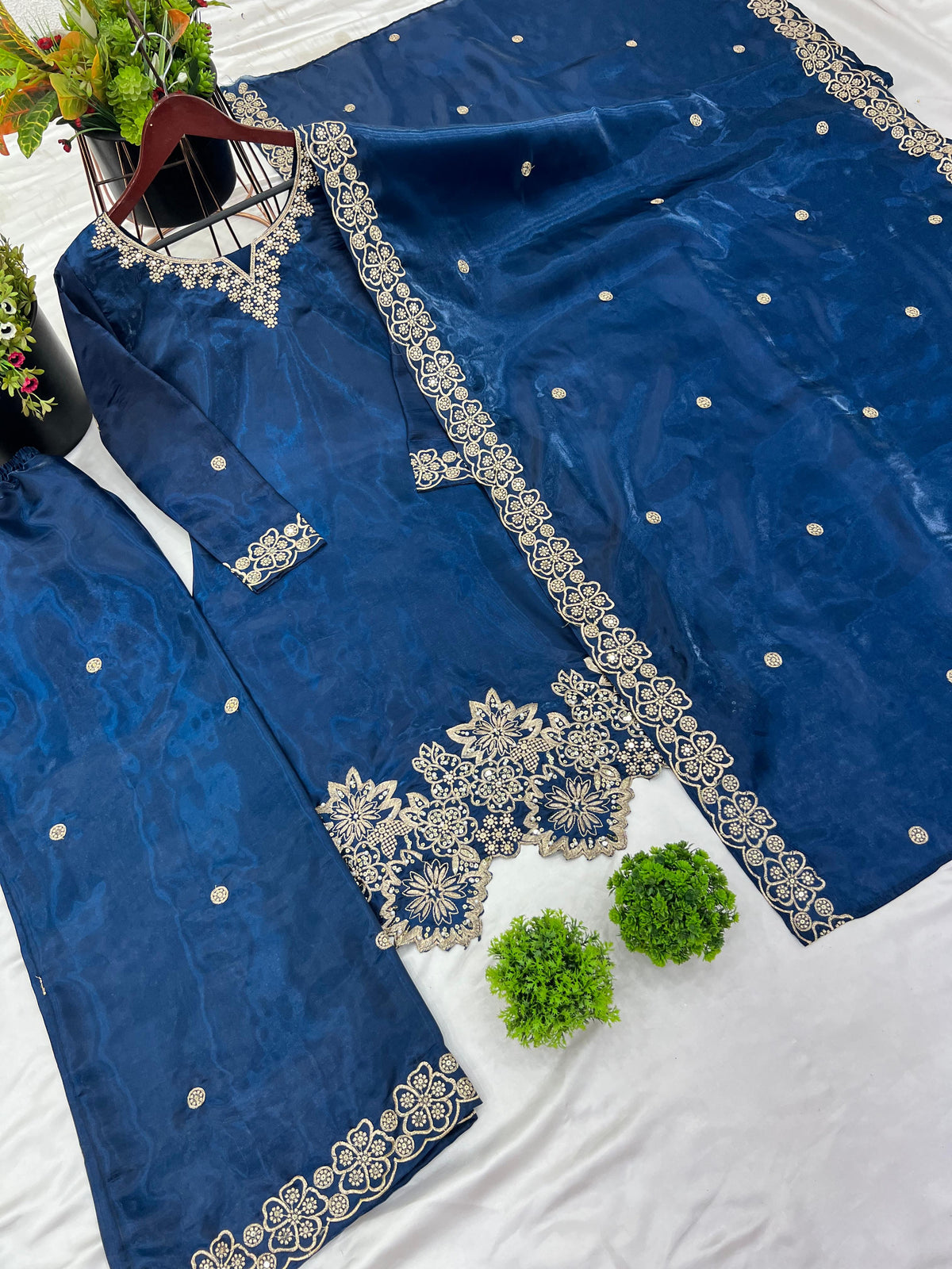 Beautiful Designer Fendy Silk Suits || 3Pcs sets ||