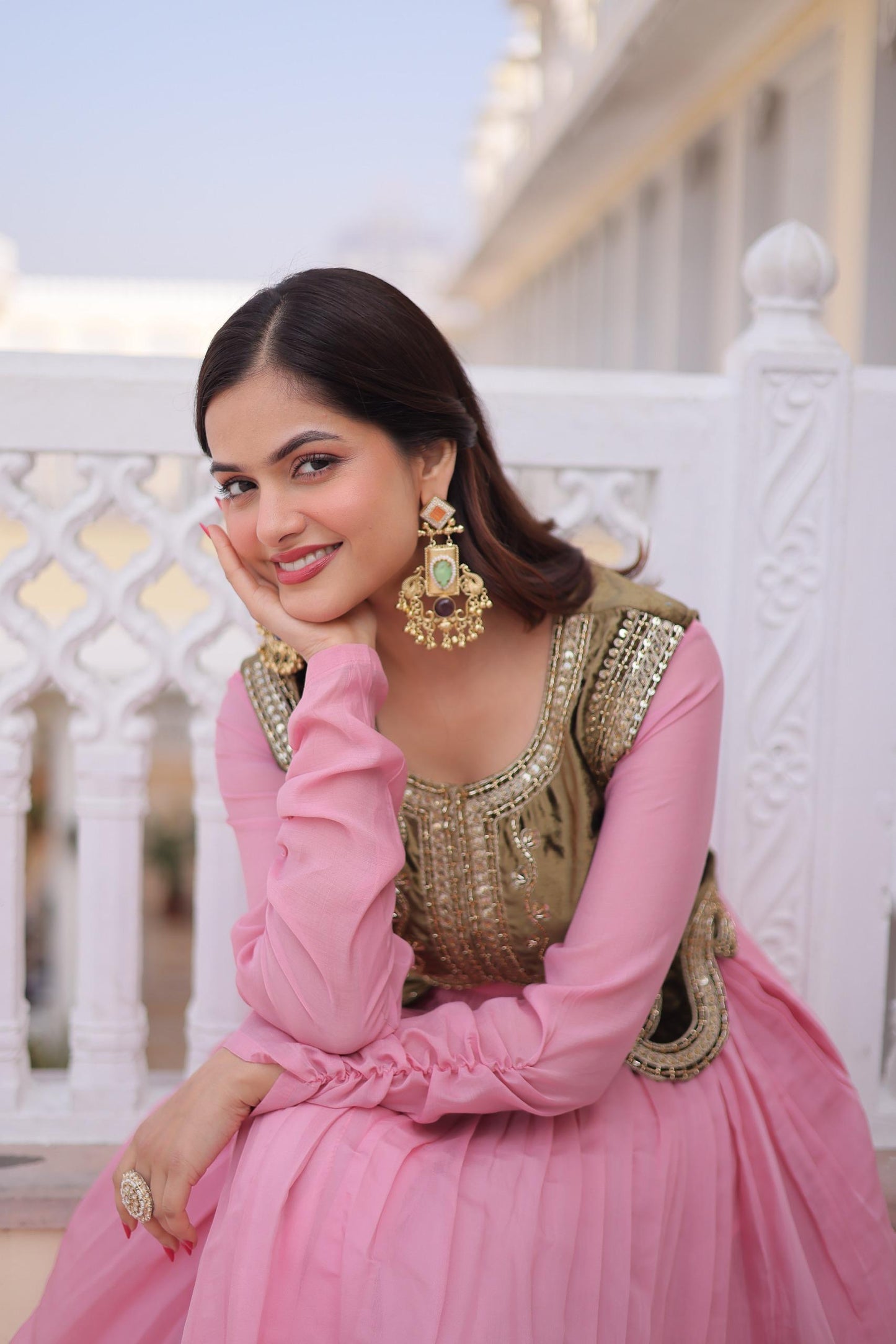 Beautiful Readymade Gown || Gown style || 2 PCs Set ||