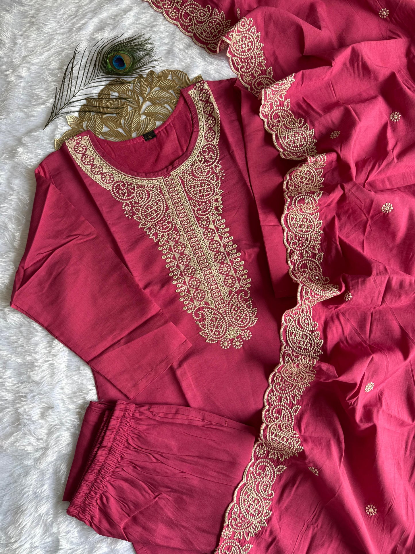Designer Beautiful Embroidery with sequence Dress|| 3Pcs Set ||