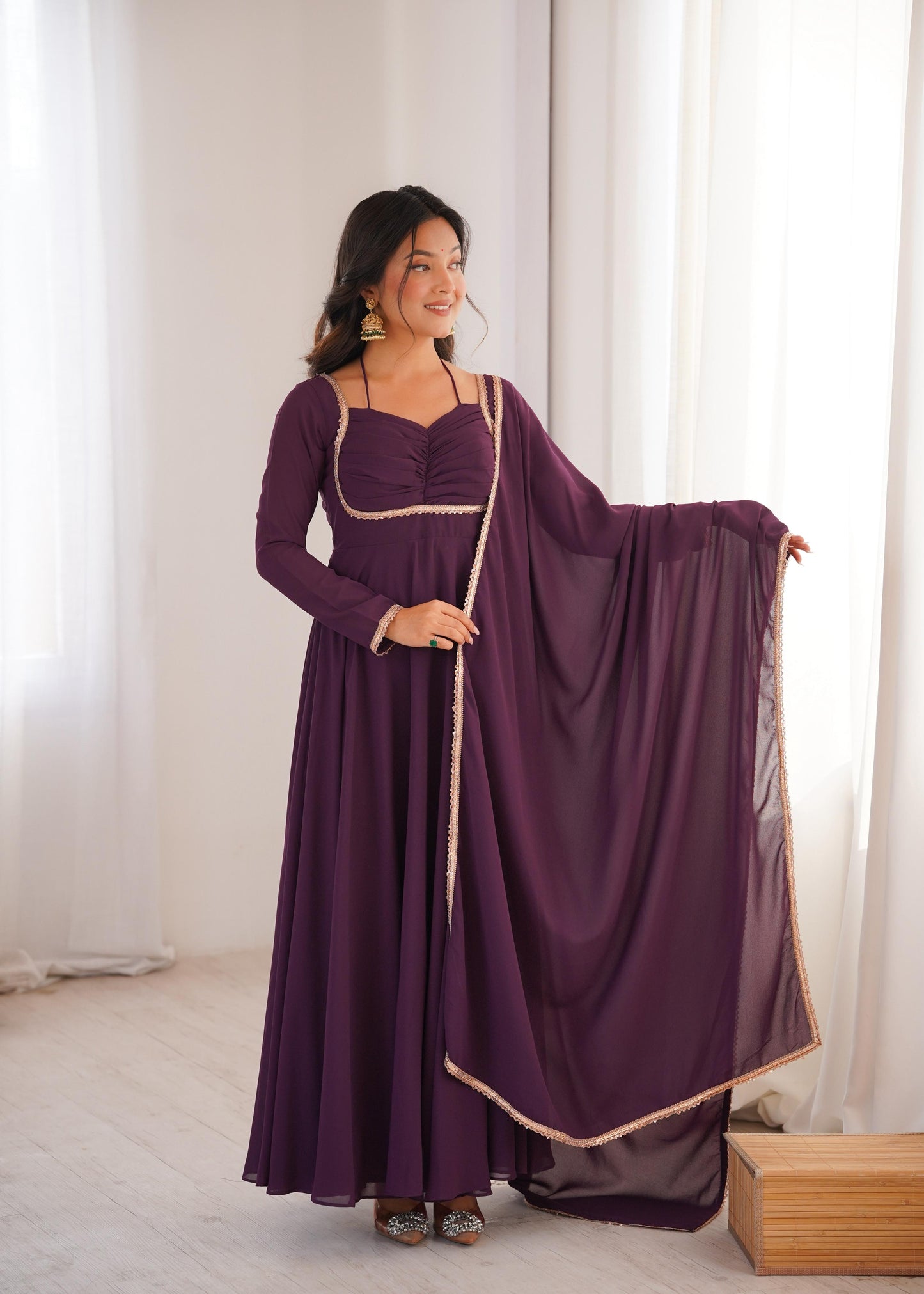 EriWaystyles Presenting Anarkali Style || Anarkali style Suit || Wine Color ||