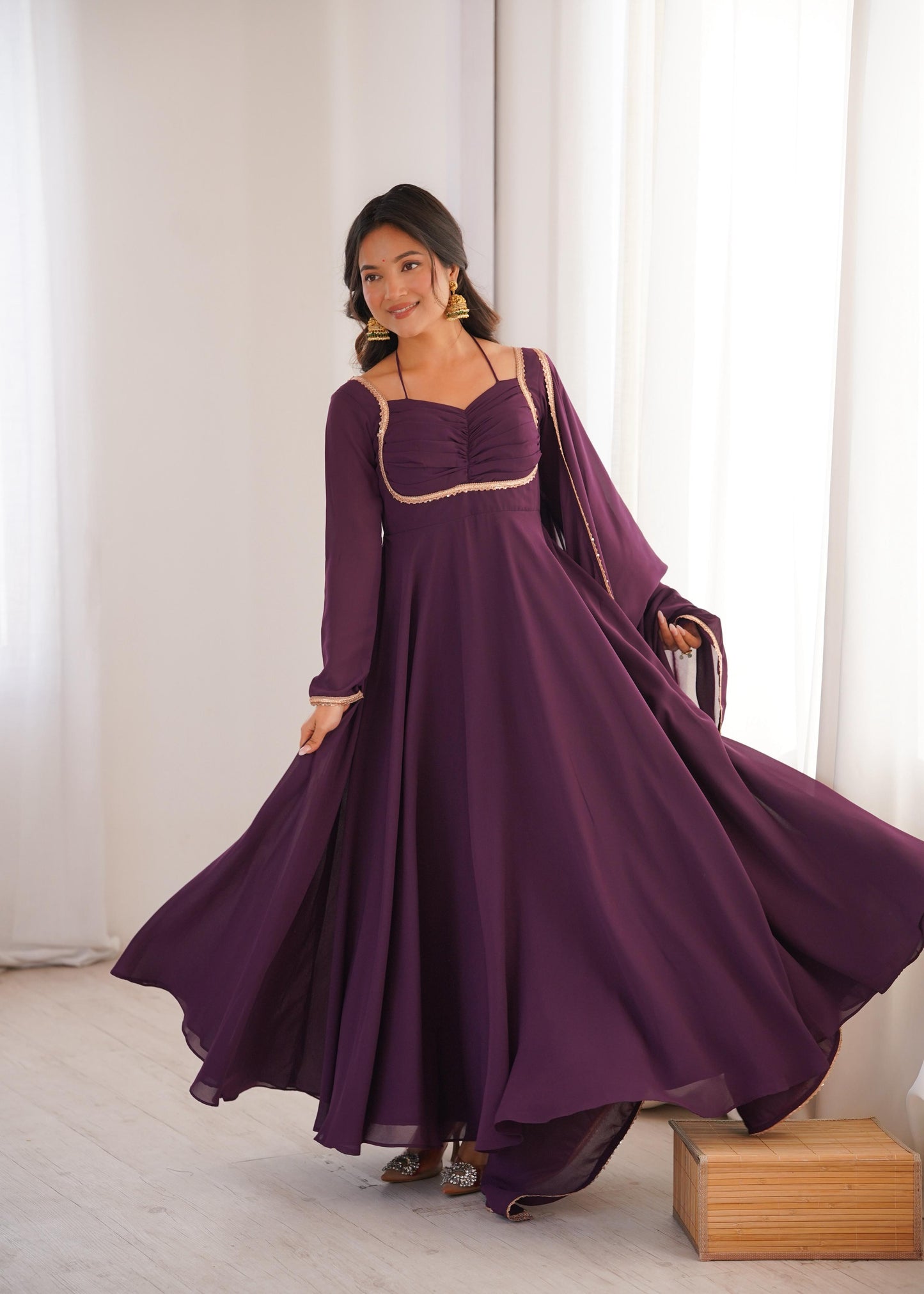 EriWaystyles Presenting Anarkali Style || Anarkali style Suit || Wine Color ||
