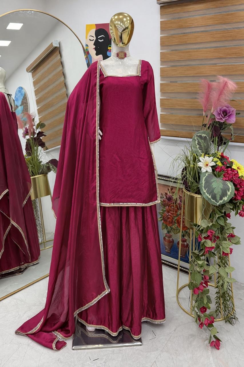 New Designer Flair Plazzo Set || 3Pcs set | Ready to Wear
