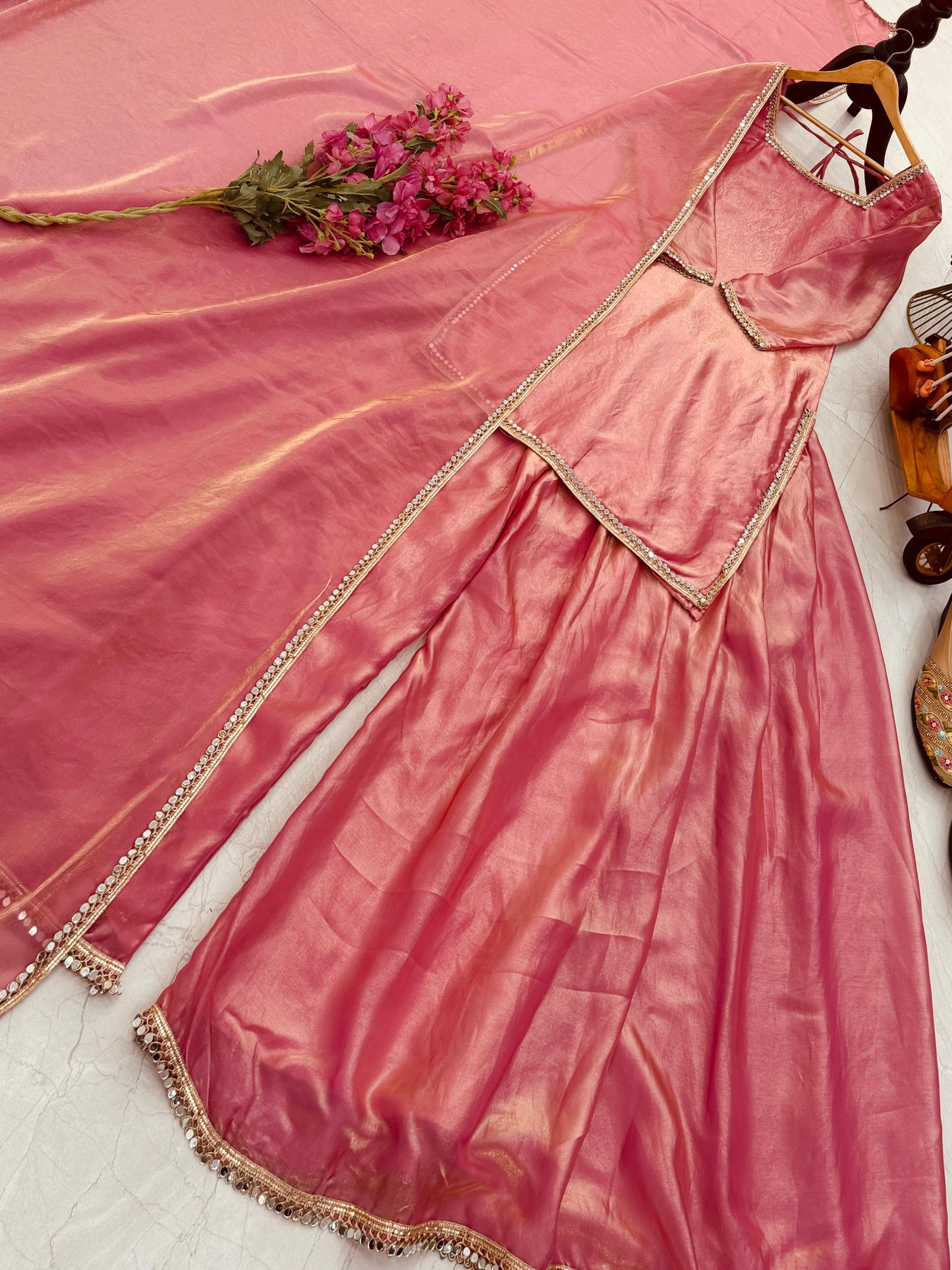 New Designer Flair Plazzo Set || 3Pcs set | Ready to Wear
