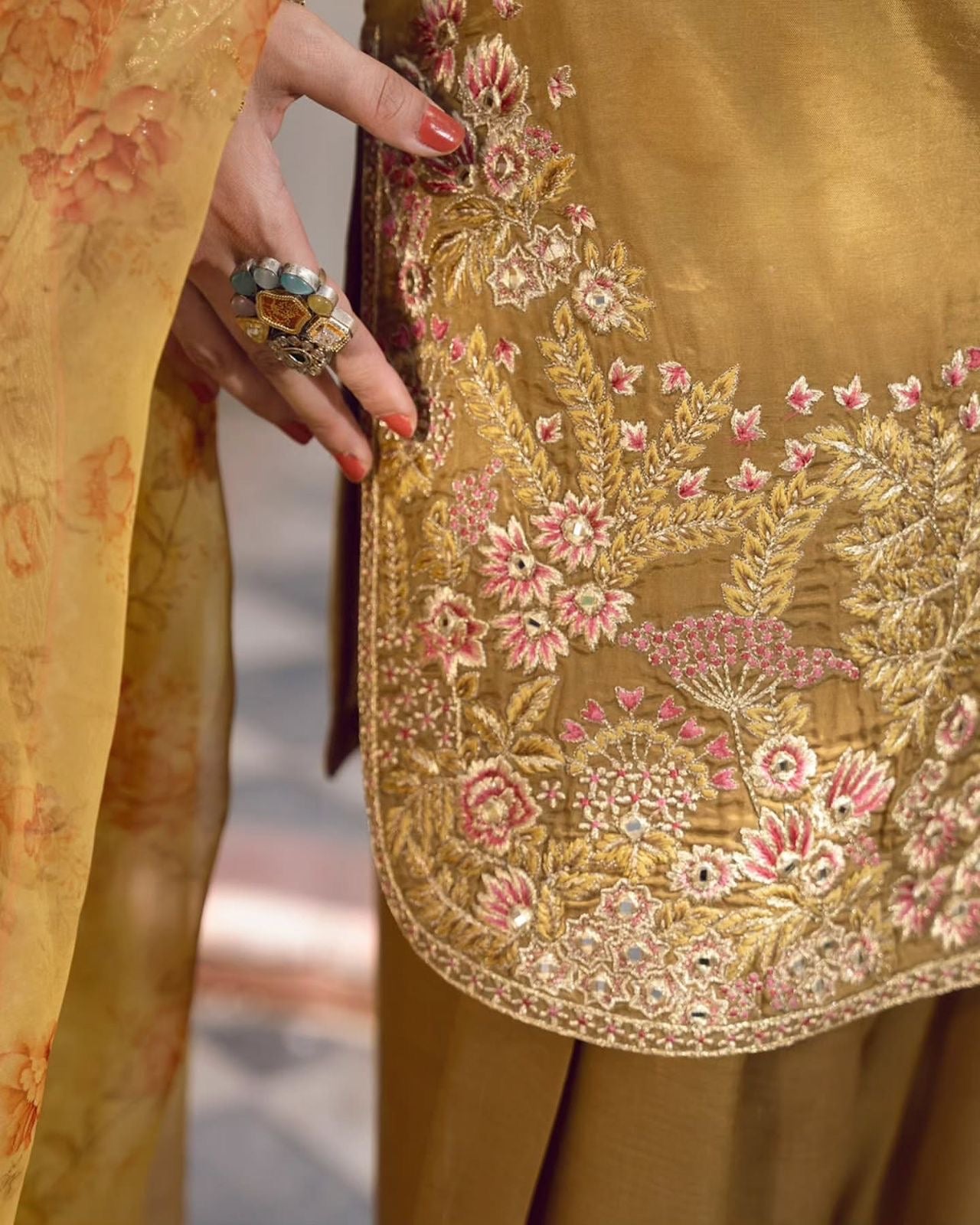 EriWaystyles Presenting New Designer Collection In French Crep Silk Top-Bottom And Dupatta Set| 3Pcs Set |