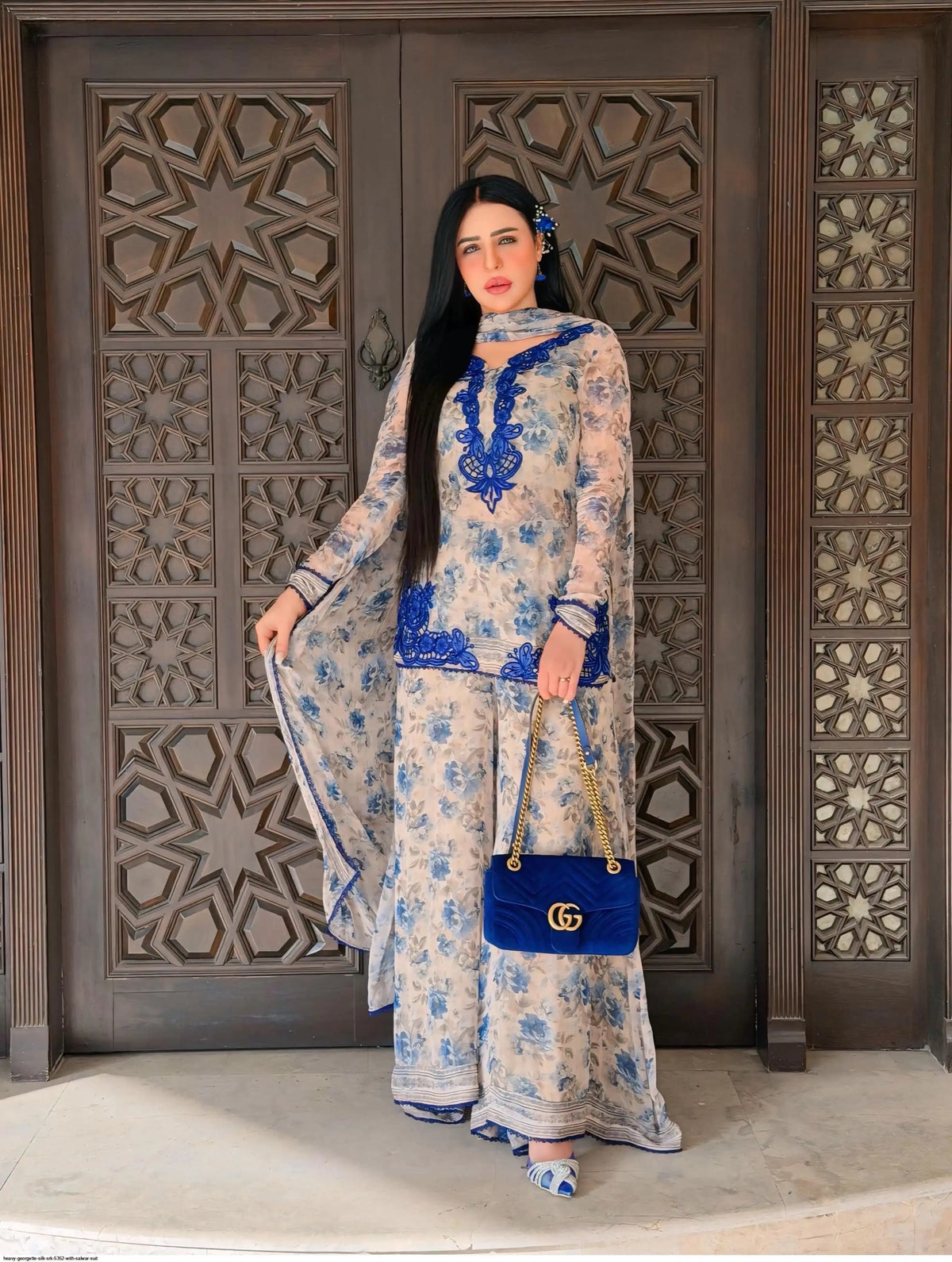 Elegant Design plazo Set || Embroidery Georgette 3Pcs Set||