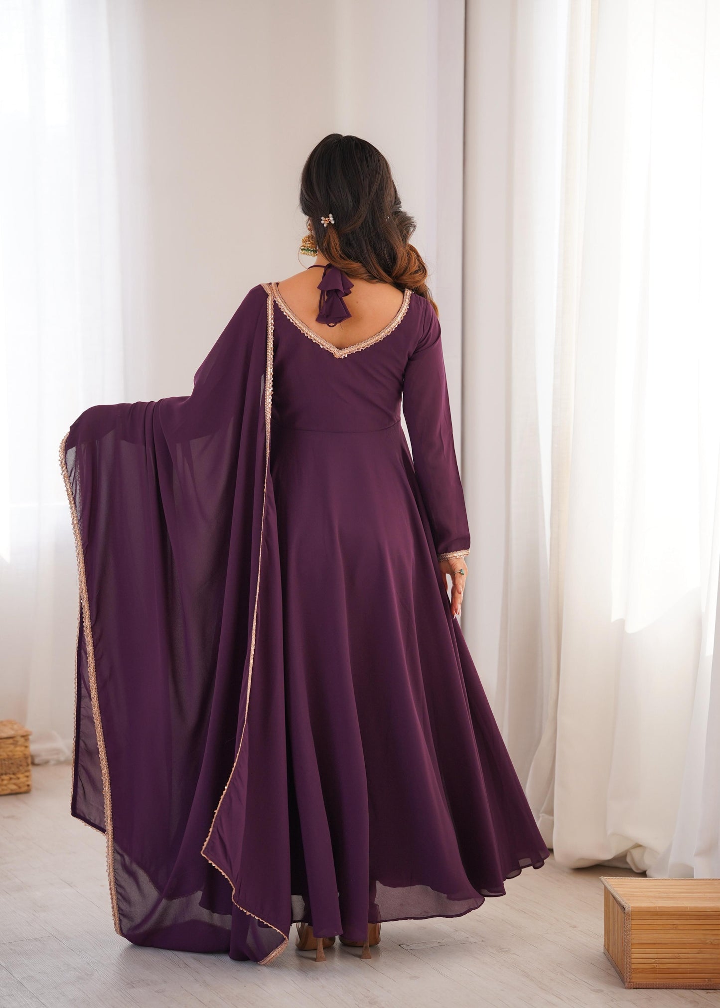 EriWaystyles Presenting Anarkali Style || Anarkali style Suit || Wine Color ||