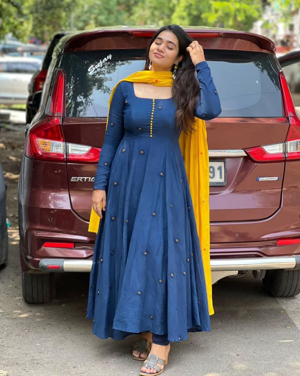 Elegant Anarkali Set| 2Pcs Set | long Gown |