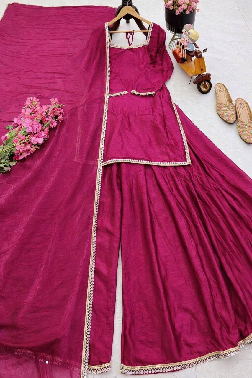 New Designer Flair Plazzo Set || 3Pcs set | Ready to Wear