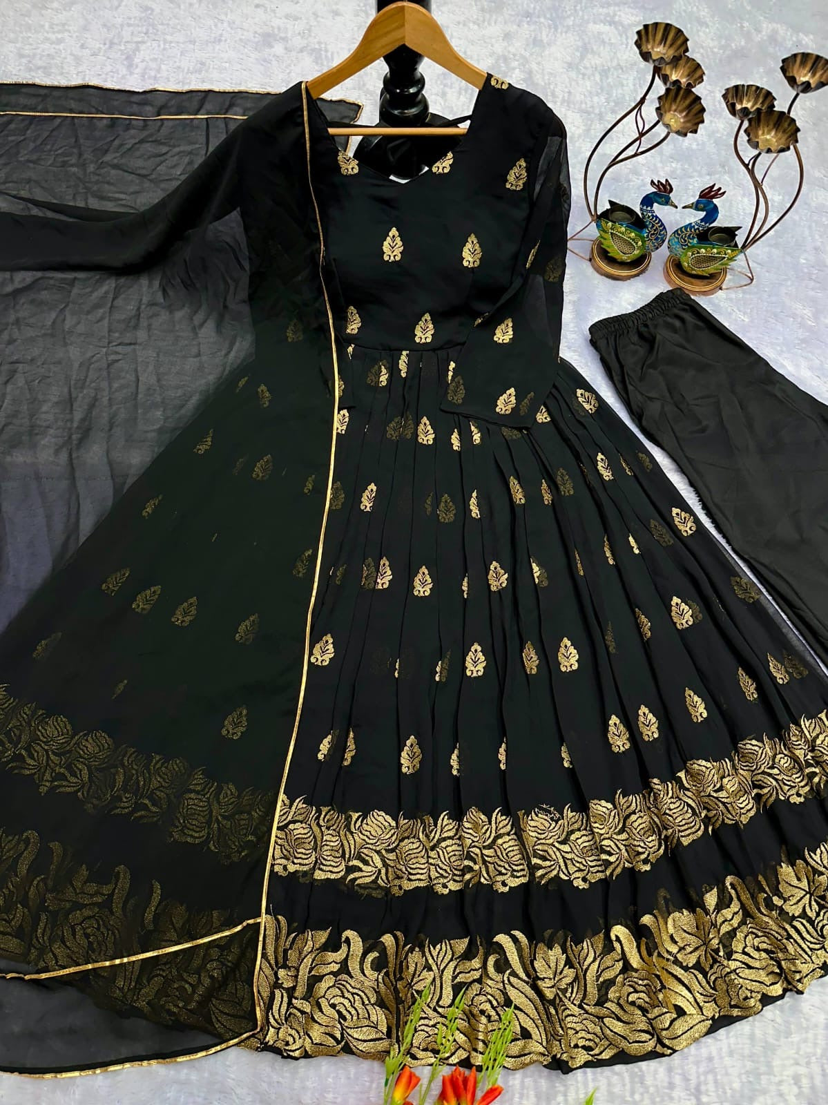 Designer Gown/Anarkali Suit  || 3 Pcs Set||
