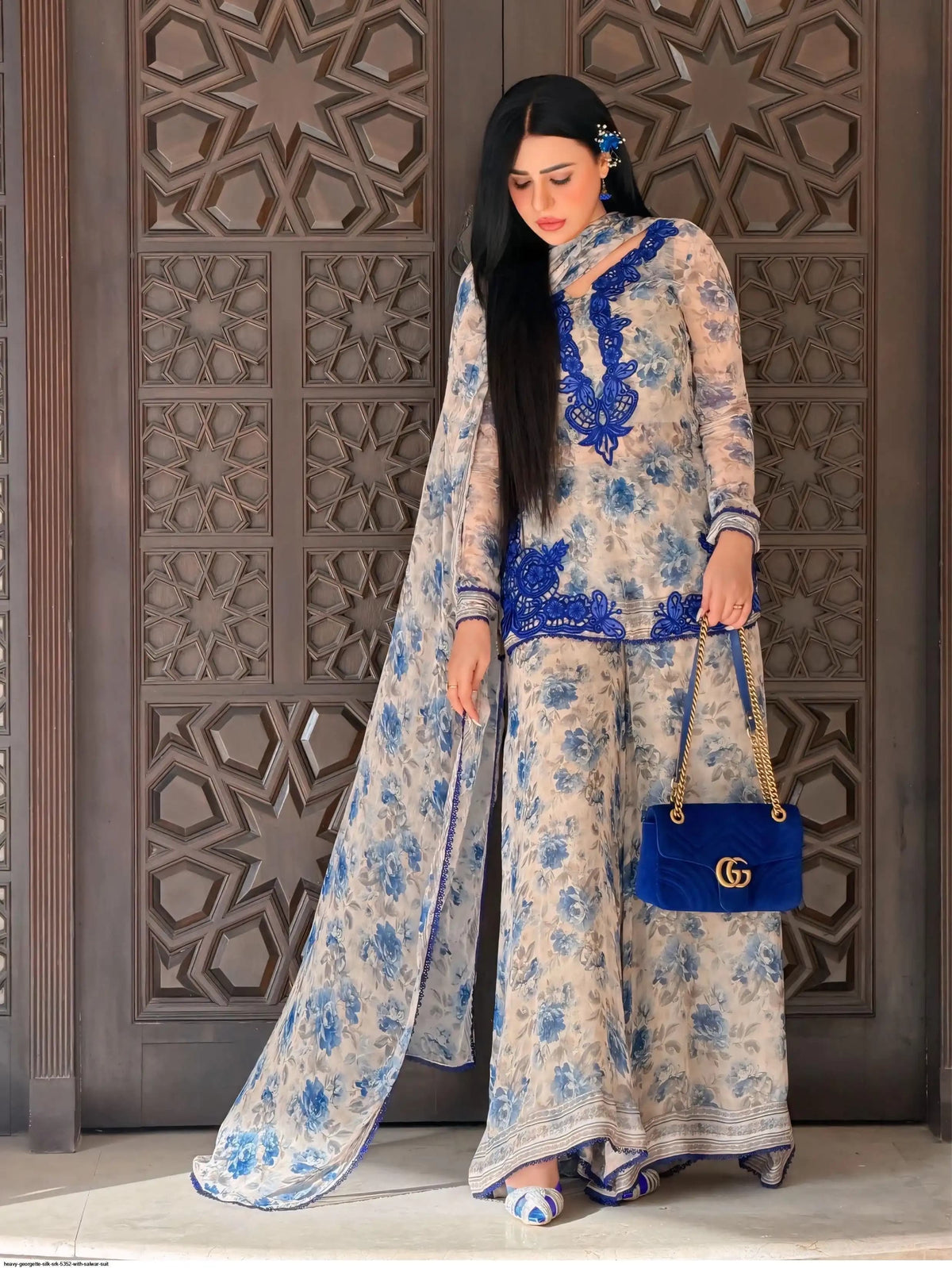 Elegant Design plazo Set || Embroidery Georgette 3Pcs Set||
