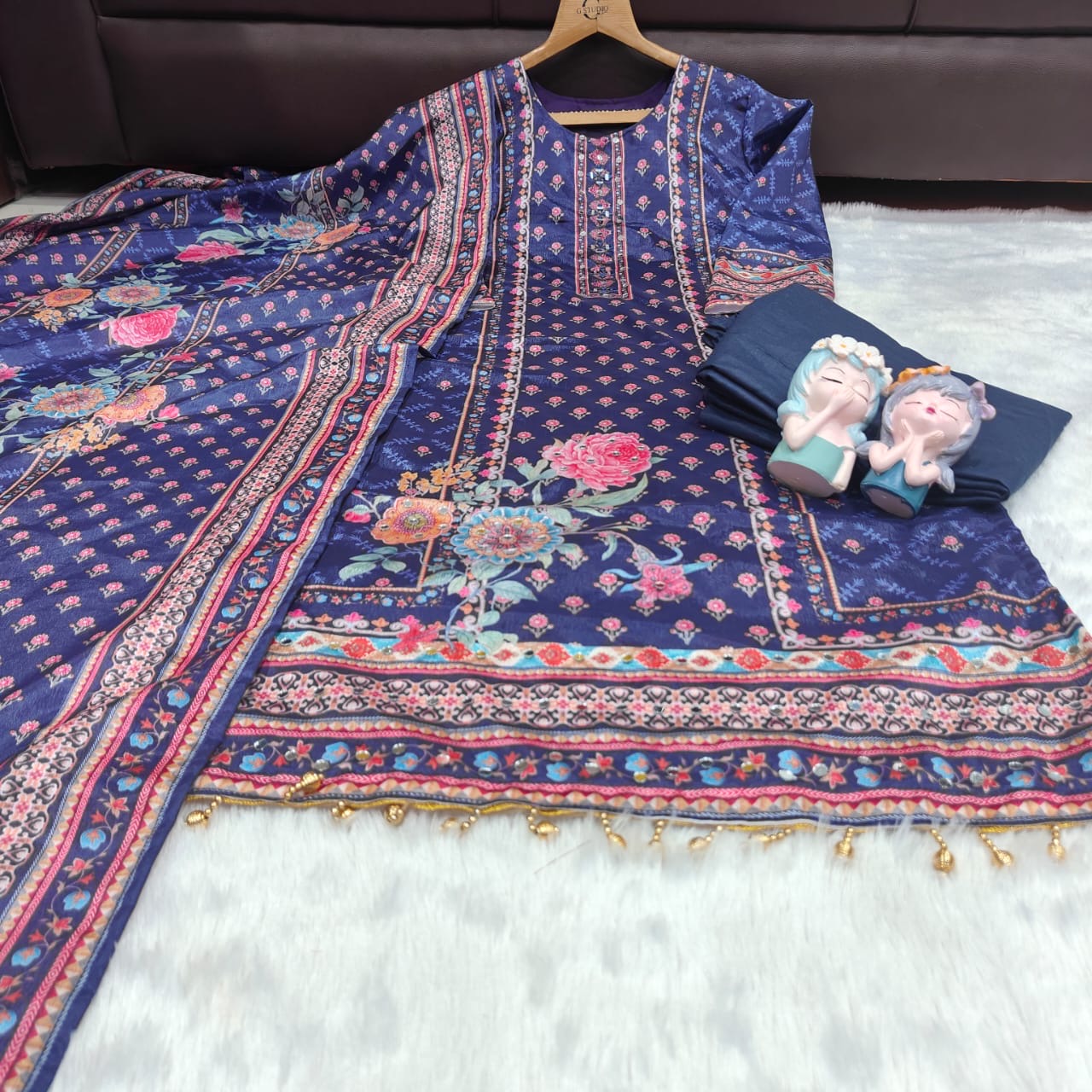 EriWaystyles Premium Floral Print Suit || Embroidery Mirror Work ||
