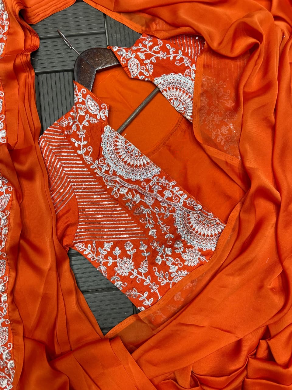 Elegant New Designer Saree | stitched Blouse | Blazer Style (Koti Style)