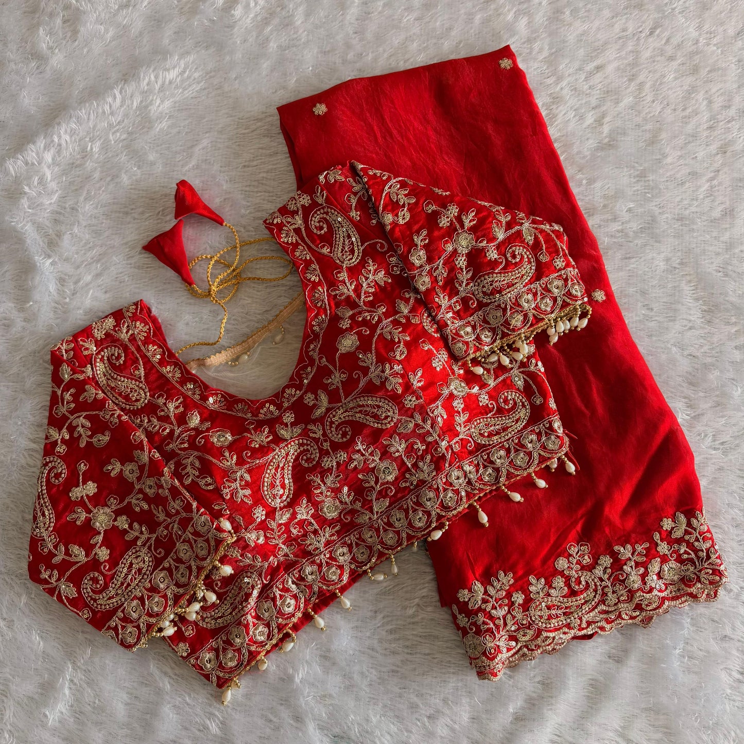 Designer silk saree| Stitches Blouse