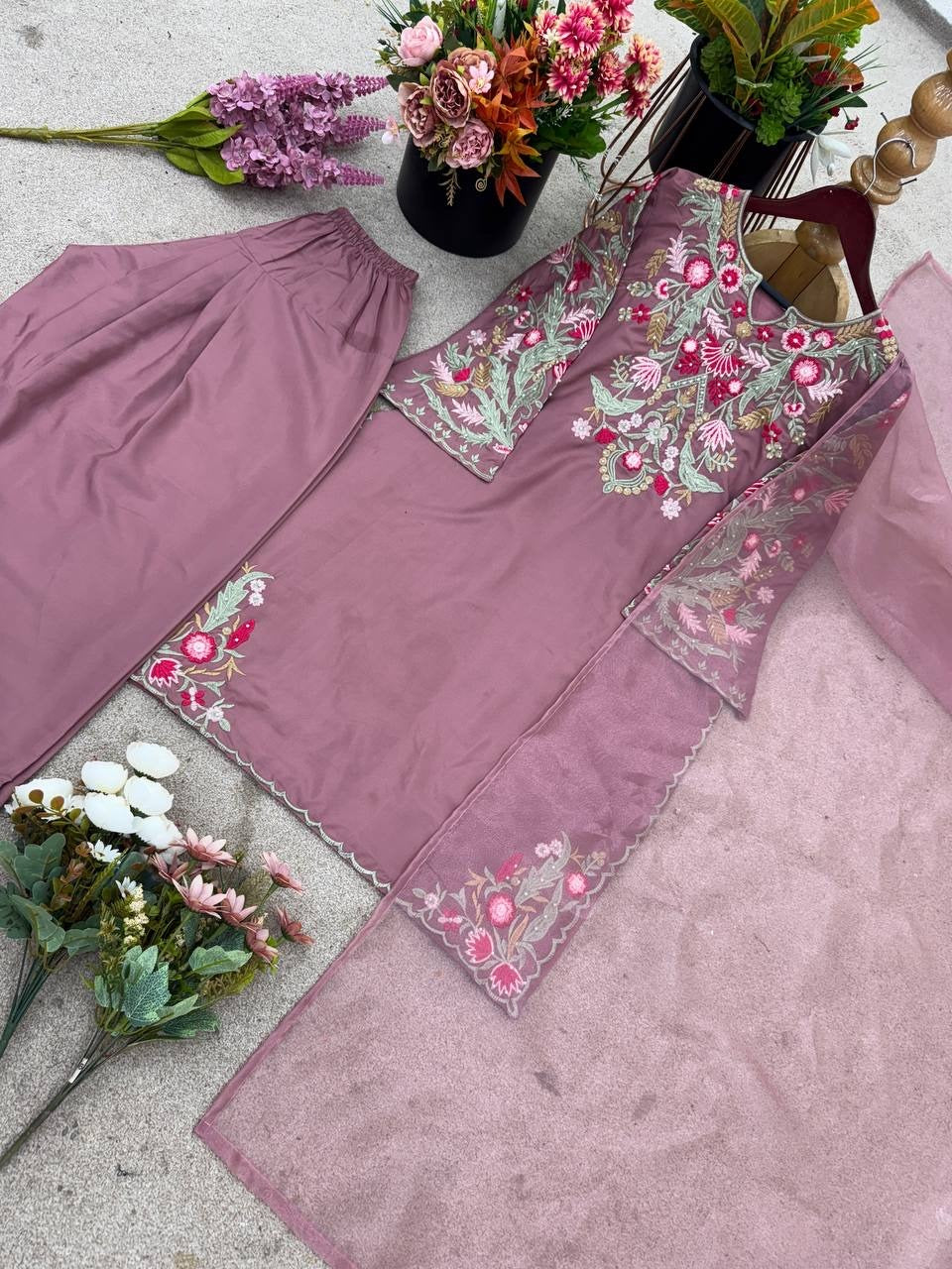 New Designer Embroidery Farshi Suit| 3Pcs Set |