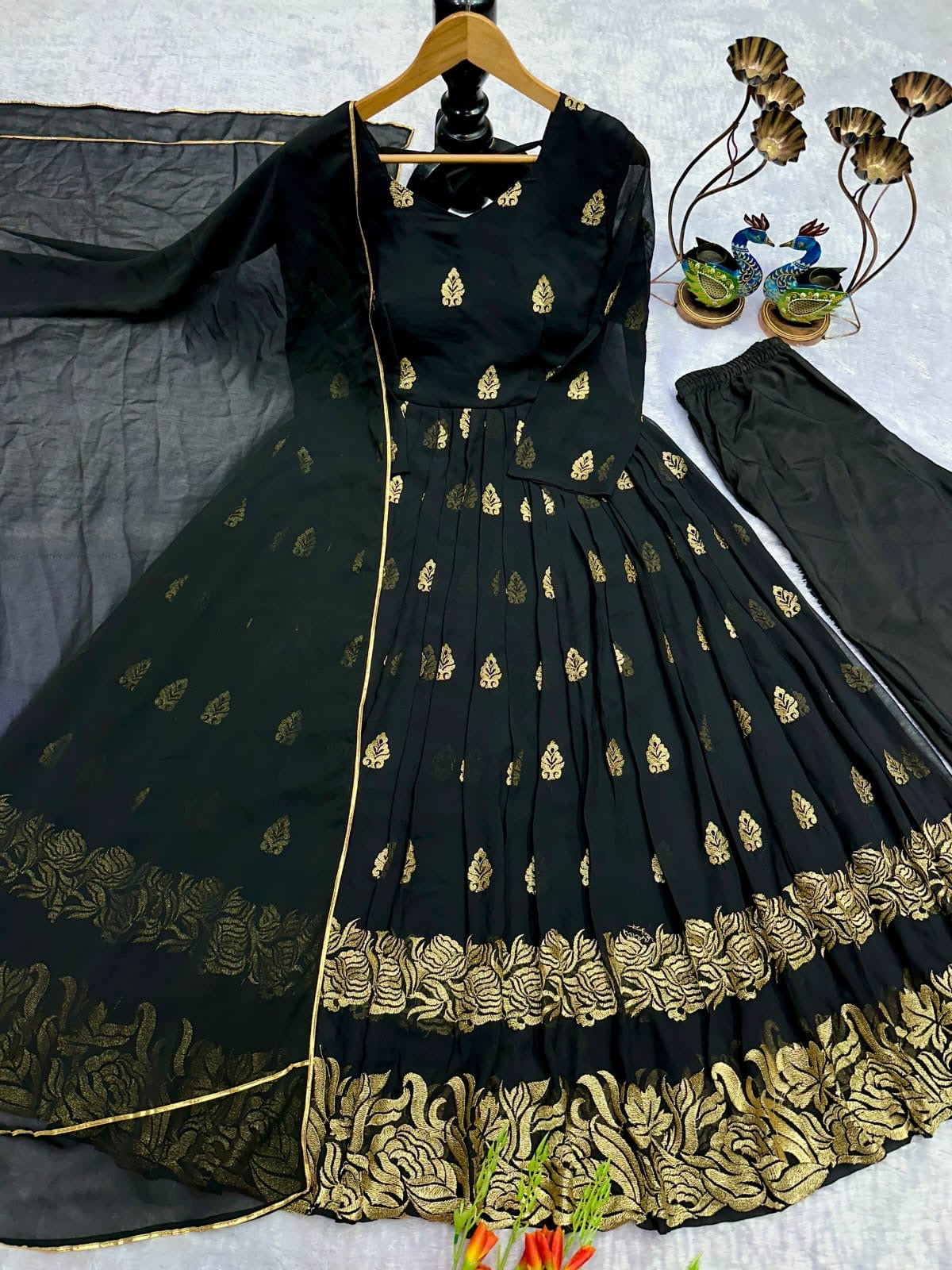 Designer Gown/Anarkali Suit  || 3 Pcs Set||