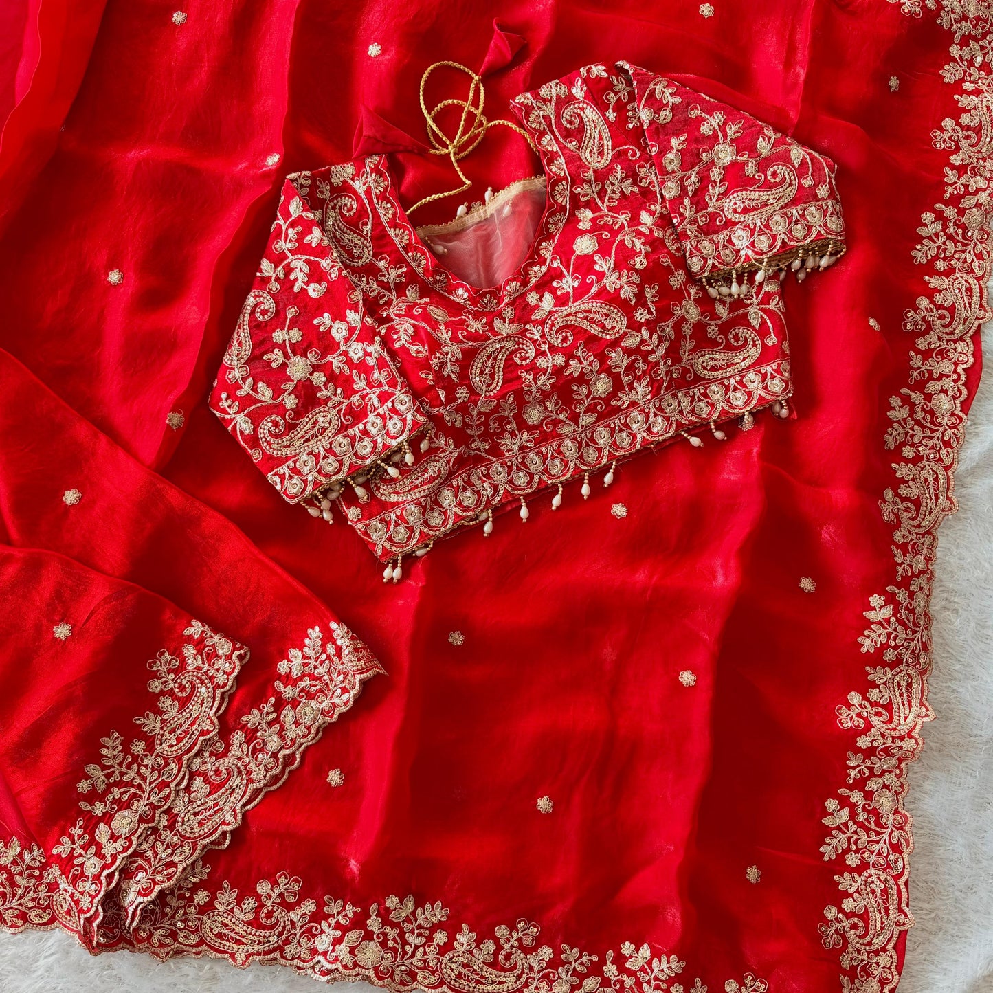 Designer silk saree| Stitches Blouse