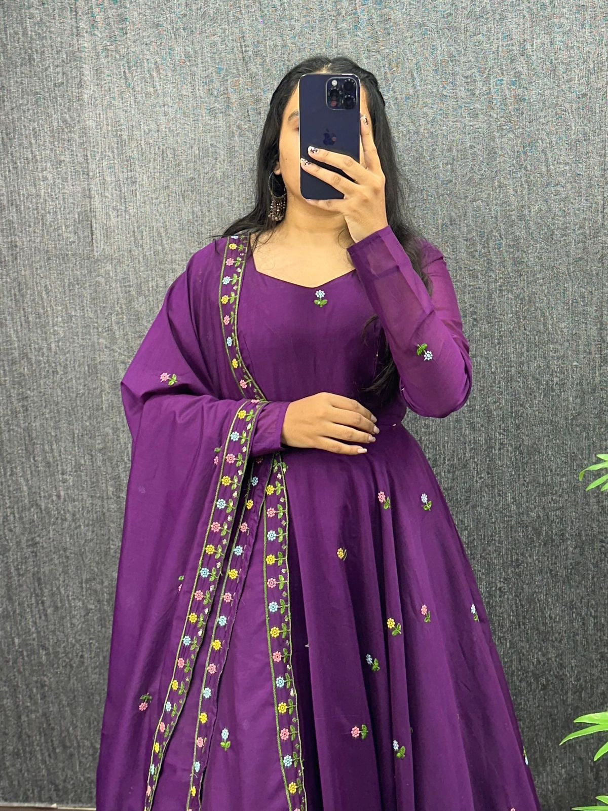 EriWaystyles presents Elegant Gown| 2Pcs Set | Long Embroidery Gown