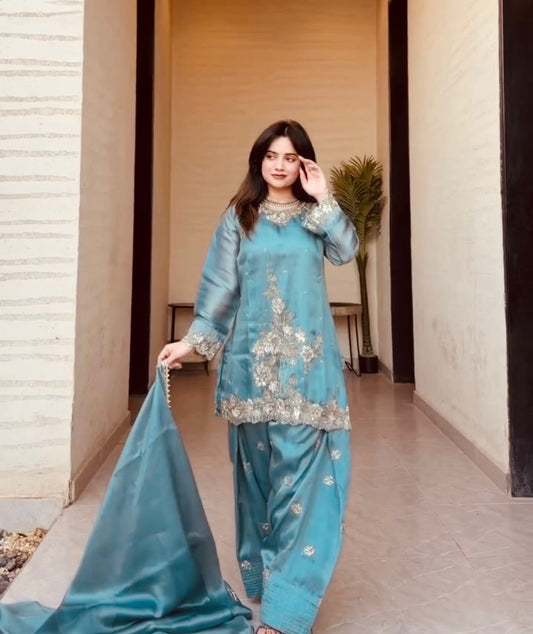 Ethnic Ready made Suit ||Farshi Style || Heavy Embroidery Work Set||