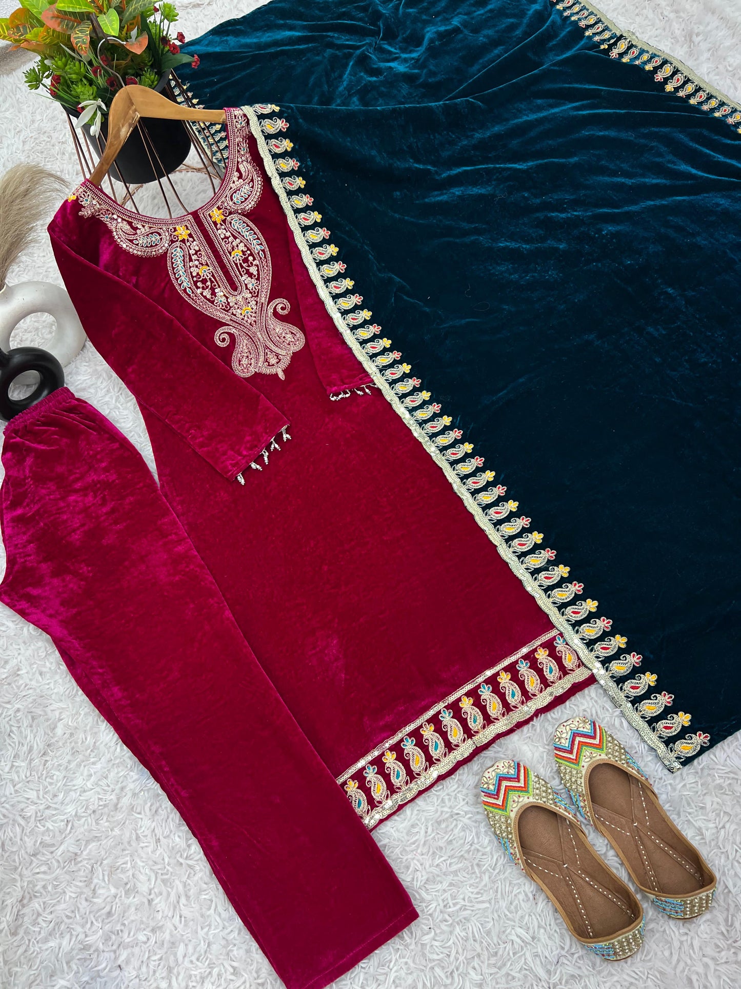 Designer Velvet Suit | Pure Velvet suit set | 3Pcs set