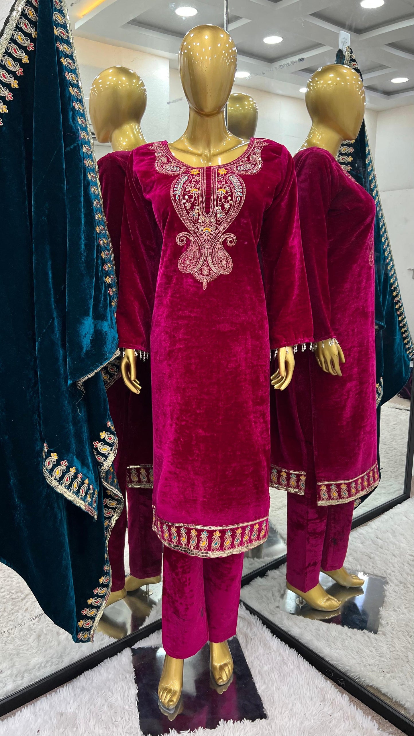 Designer Velvet Suit | Pure Velvet suit set | 3Pcs set