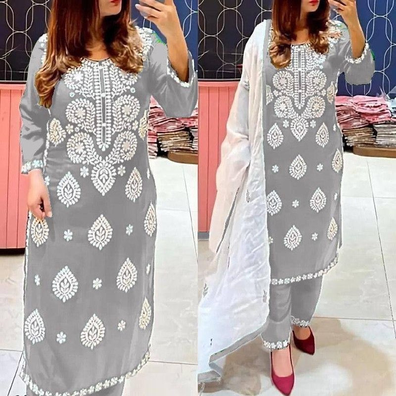 Beautiful Embroidery Suits || Rayon Fabric || 3Pcs ||