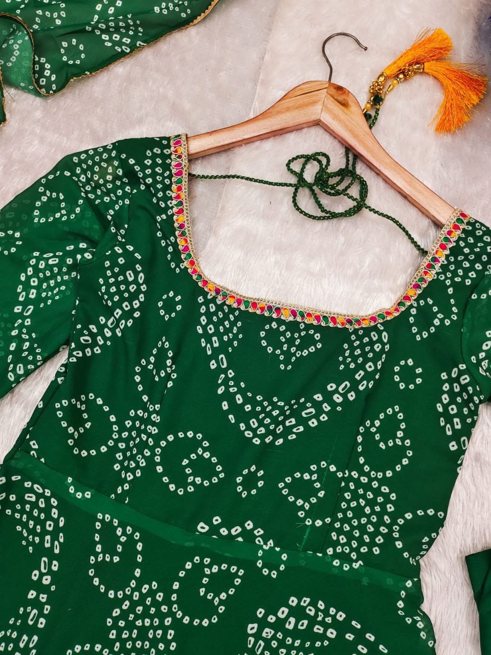 Elegant Bandani Print Anarkali Suit || Anarkali style | 3Pcs Set |