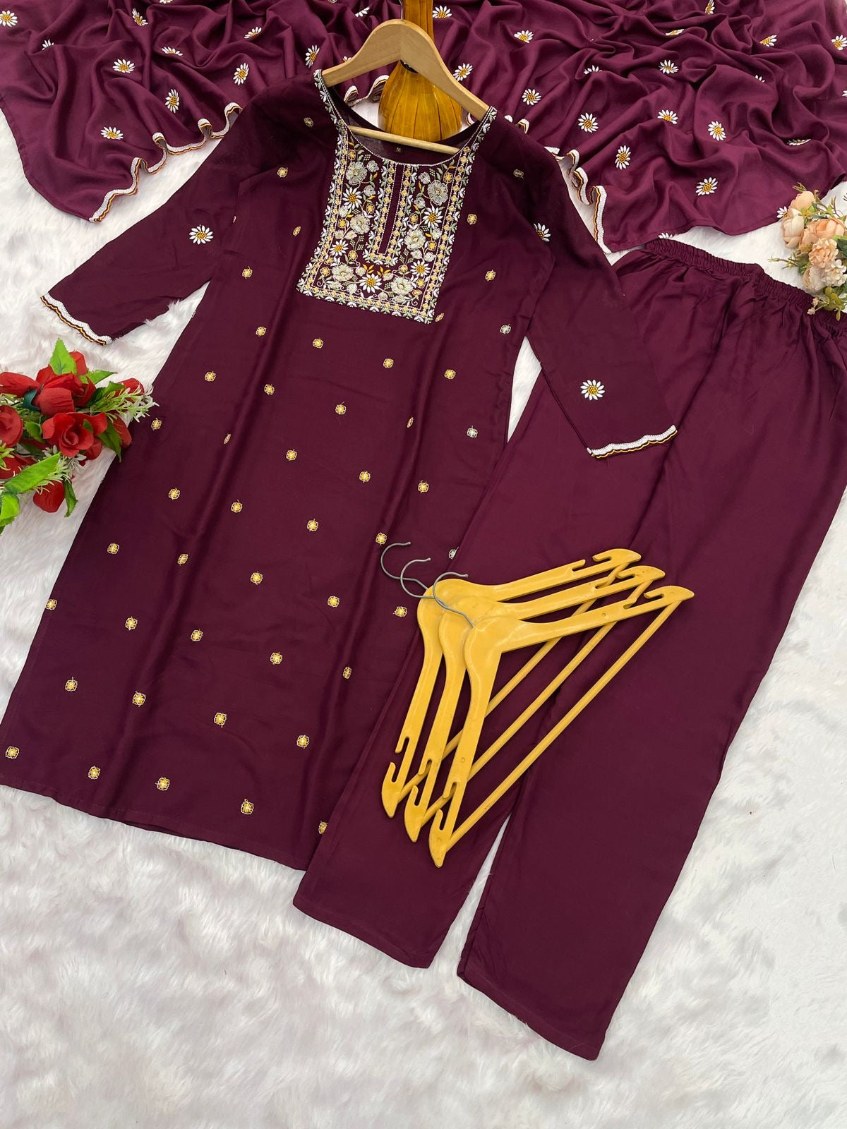 Beautiful Rayon Suits | Stitched Suits| 3Pcs Set |