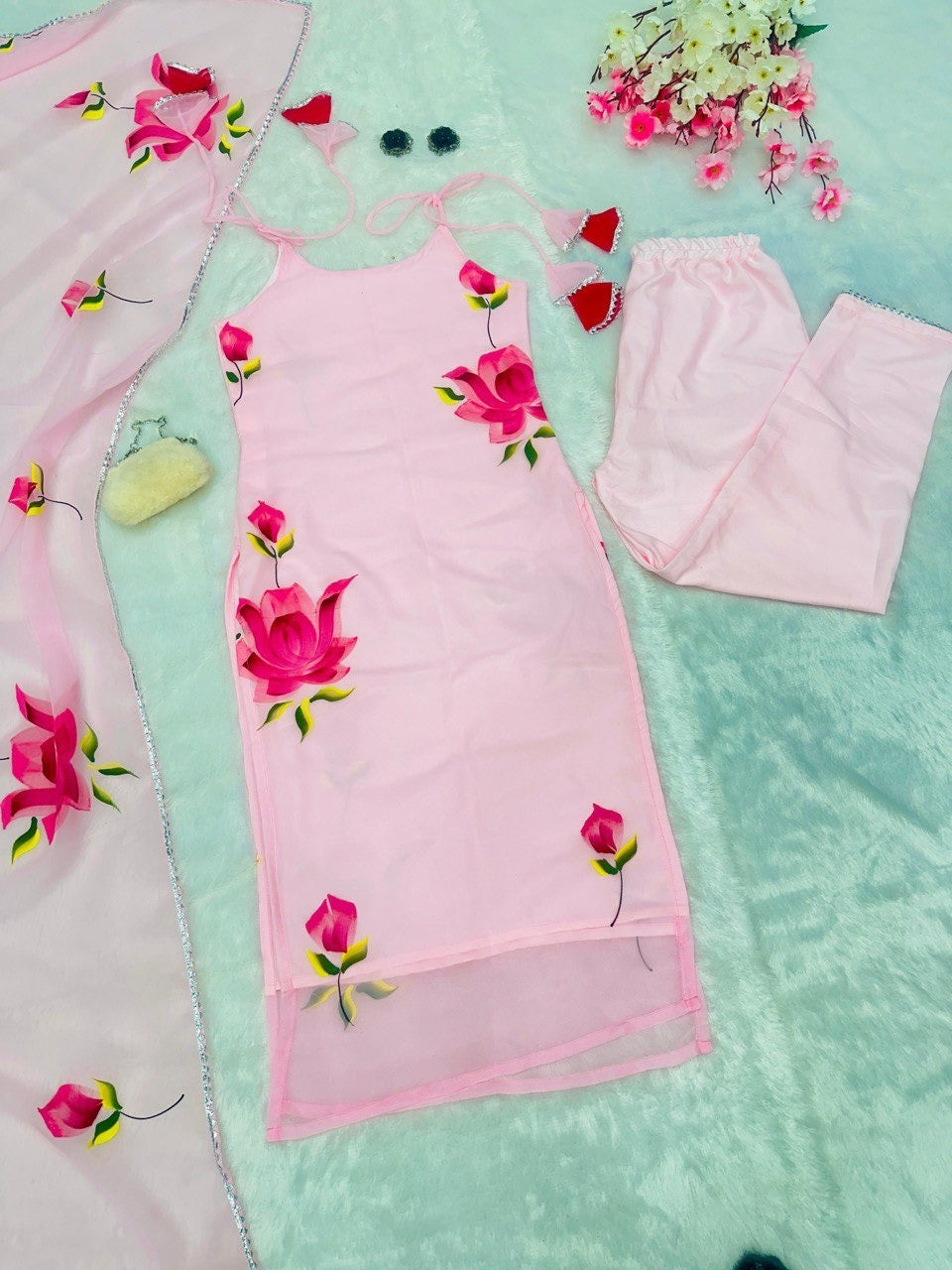 Beautiful Sleeveless summer Collection Suit || 3Pcs Set ||