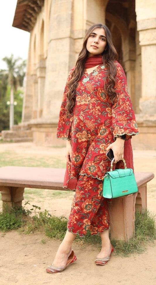Designer Floral Cotton Suits | 3Pcs Set |