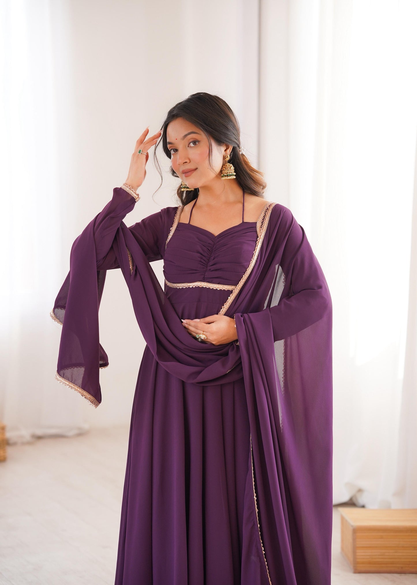 EriWaystyles Presenting Anarkali Style || Anarkali style Suit || Wine Color ||