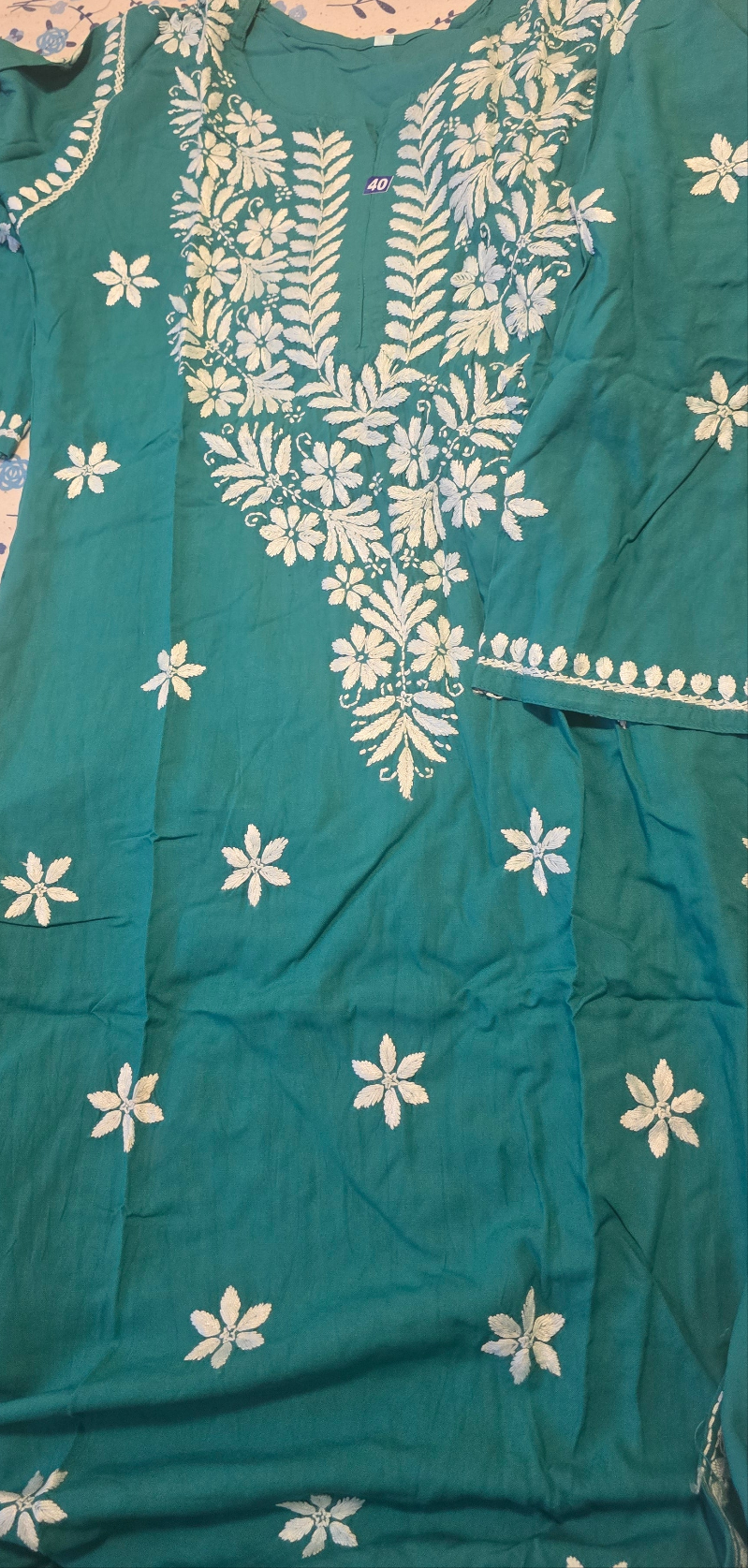 Luckhnowi Chikankari long kurti |Elegant work