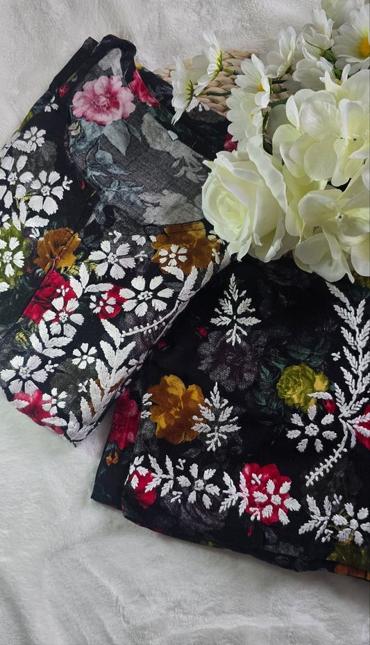 Luckhnowi Chikankari| Rayon print 2pcs set |