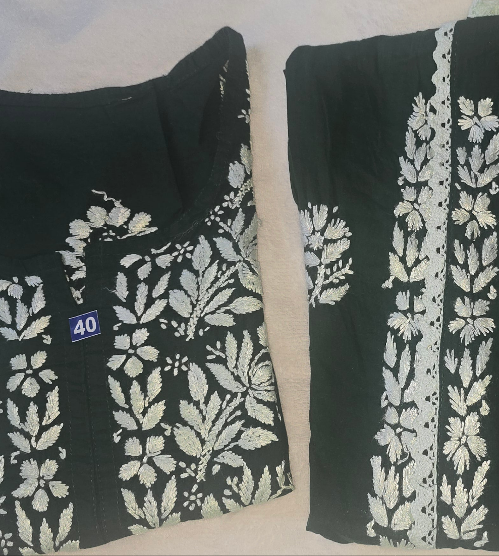 Luckhnowi Chikankari Dhoti set | 2pcs| full Embroidery with lace work|