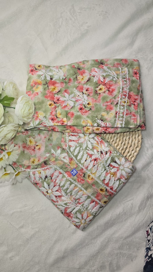 Elegant Chikankari Kurti with Pant Set.