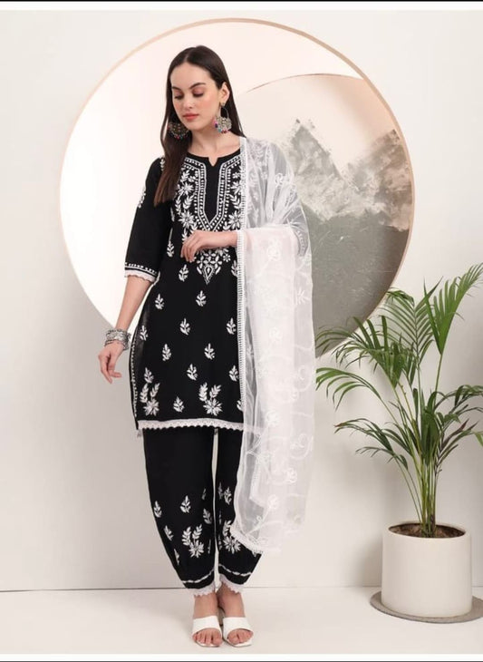 Afghani Chikankari Rayon 2pc Set