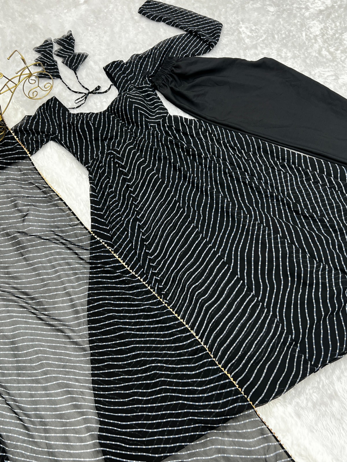 Beautiful Georgette Flair Anarkali Set | 3Pcs Set |