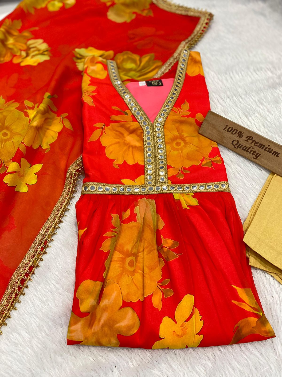 Elegant pure Georgette dress|3pcs set| anarkali style