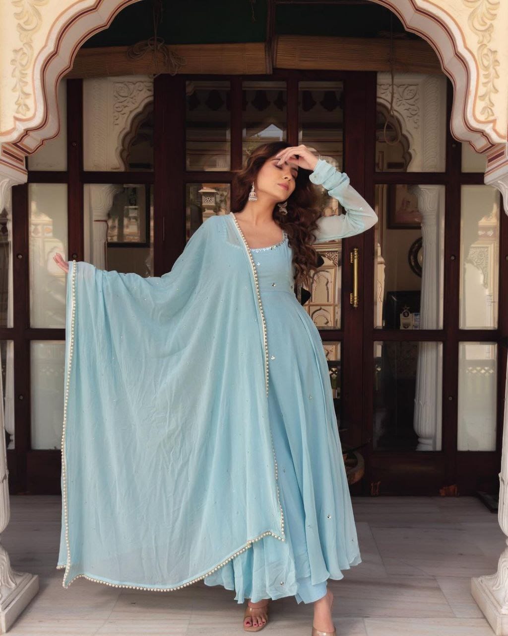 Beautiful Georgette Anarkali Suit | 3pcs Set.