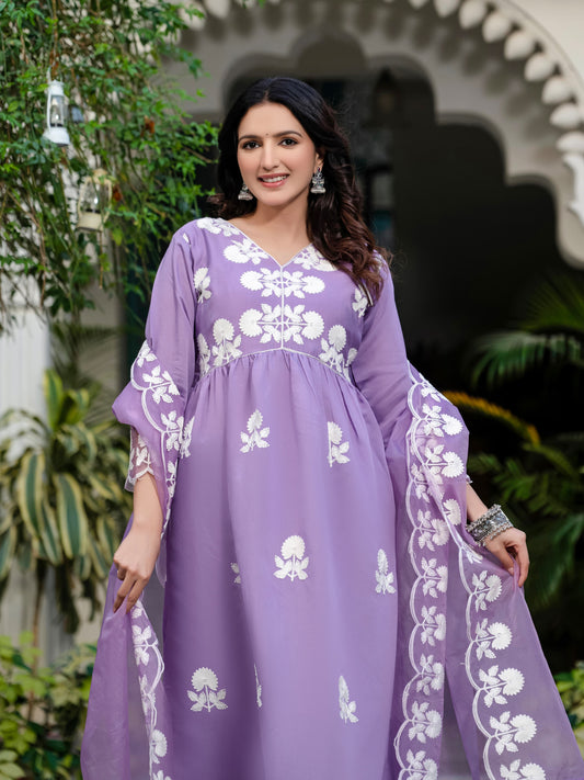 Elegant Heavy Embroidered Roman Silk Suit Set – Wedding Wear