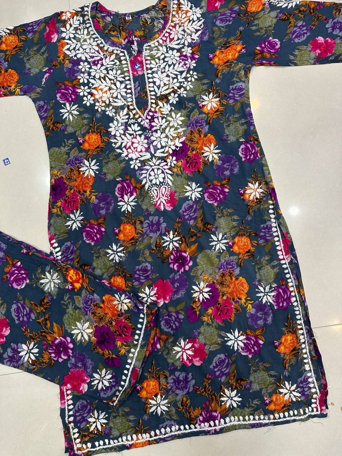 Luckhnowi Chikankari | Rayon print 2pcs set |